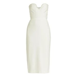 ML Monique Lhuillier Strapless White Sheath Dress